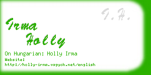 irma holly business card